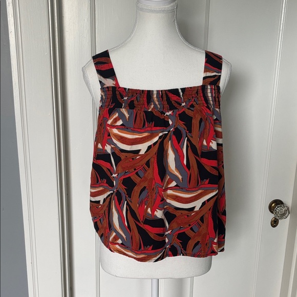 Evereve Red and Brown Patterned Tank Top - Picture 1 of 6